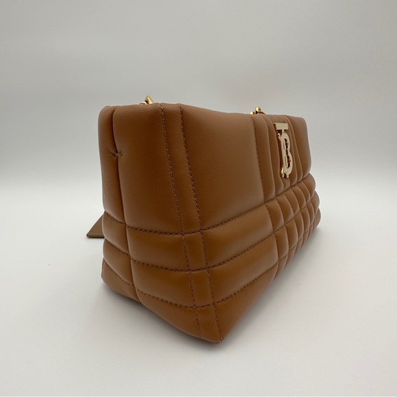 BURBERRY - LOLA SMALL QUILTED CROSSBODY BAG MAPLE BROWN - Picture 5 of 16